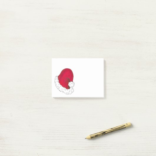 Red Secret Santa Hat Holiday Kerstmis Post-it® Notes (Op bureau)