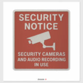 Red Security Notice Sign – Surveillance Cameras Sticker (Vel)