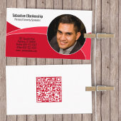 Red Security Professional Custom Photo QR Code Visitekaartje