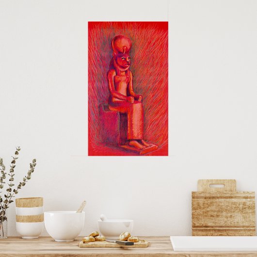 Red Sekhmet Poster (Keuken)