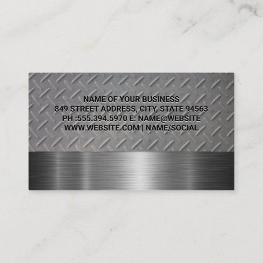 Red Semi Truck | Staal en metaal Visitekaartje (Achterkant)