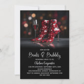 Red Sequin Boots and Bubbly Bridal Shower Kaart (Voorkant)