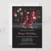 Red Sequin Boots Any Age Birthday Party Kaart (Voorkant)