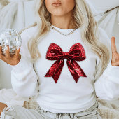 Red Sequine Christmas Bow T-shirt