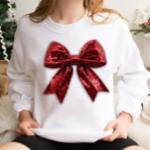 Red Sequine Christmas Bow Trui