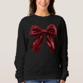 Red Sequine Christmas Bow Trui (Voorkant)
