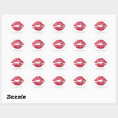 Red Sequins Glitter Lips Makeup Artist Ronde Sticker (Vel)