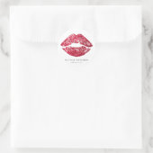 Red Sequins Glitter Lips Makeup Artist Ronde Sticker (Tas)