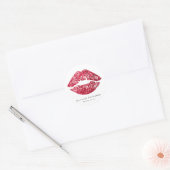 Red Sequins Glitter Lips Makeup Artist Ronde Sticker (Envelop)