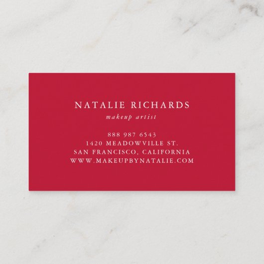 Red Sequins Glitter Lips Makeup Artist Visitekaartje (Achterkant)