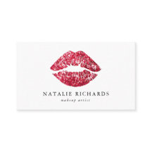 Red Sequins Glitter Lips Makeup Artist