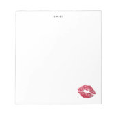 Red Sequins Glitter Lips Persoonlijk Notitieblok (Voorkant)