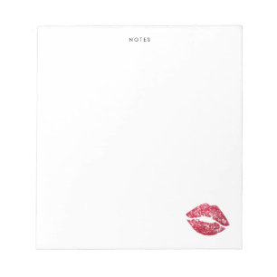 Red Sequins Glitter Lips Persoonlijk Notitieblok