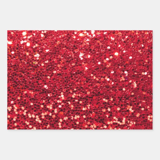 Red Sequins Pink Polka Dot Metallic Valentijnse Inpakpapier Vel (Voorkant)