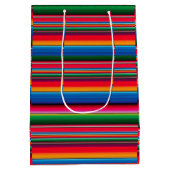 Red Serape Saltillo traditional mexican blanket Le Medium Cadeauzakje (Achterkant)