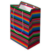 Red Serape Saltillo traditional mexican blanket Le Medium Cadeauzakje (Achterkant Gekanteld)