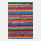 Red Serape Saltillo traditional mexican blanket Theedoek (Verticaal)