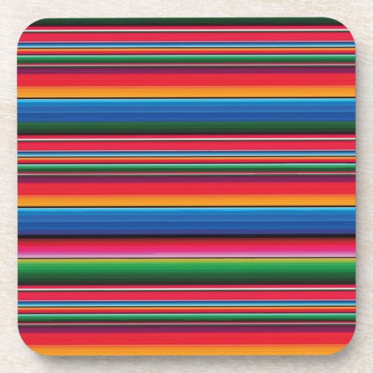 Red Serape Saltillo traditionele mexicaanse deken  Bier Onderzetter (Voorkant)