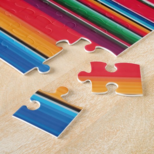 Red Serape Saltillo traditionele mexican blanket L Legpuzzel (Zijkant)