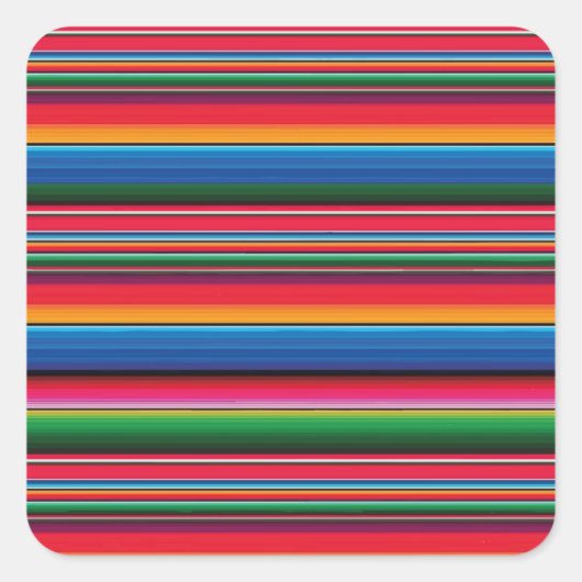 Red Serape Saltillo traditionele mexican blanket L Vierkante Sticker (Voorkant)