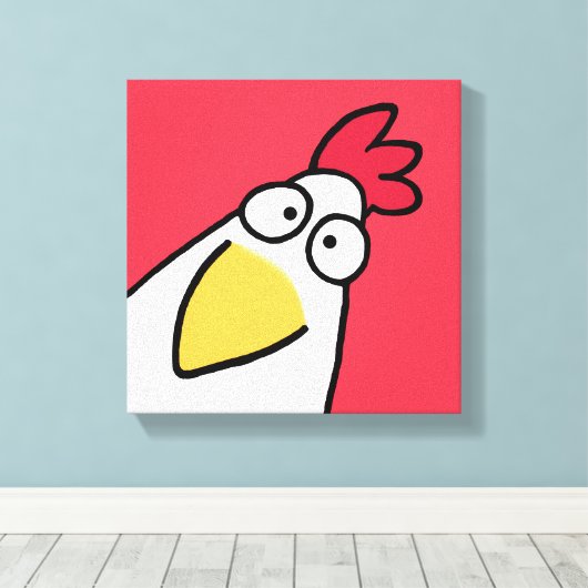 Red SERIOUS CHICKEN door Sandra Boynton Canvas Afdruk (Insitu (Houten vloer))