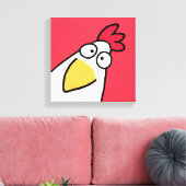 Red SERIOUS CHICKEN door Sandra Boynton Canvas Afdruk (Insitu (Woonkamer))