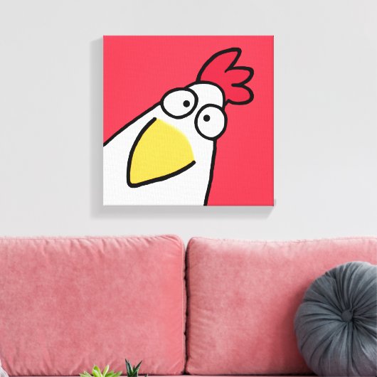 Red SERIOUS CHICKEN door Sandra Boynton Canvas Afdruk (Insitu (Woonkamer))