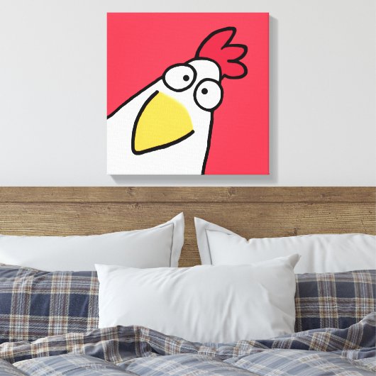 Red SERIOUS CHICKEN door Sandra Boynton Canvas Afdruk (Insitu (Slaapkamer))