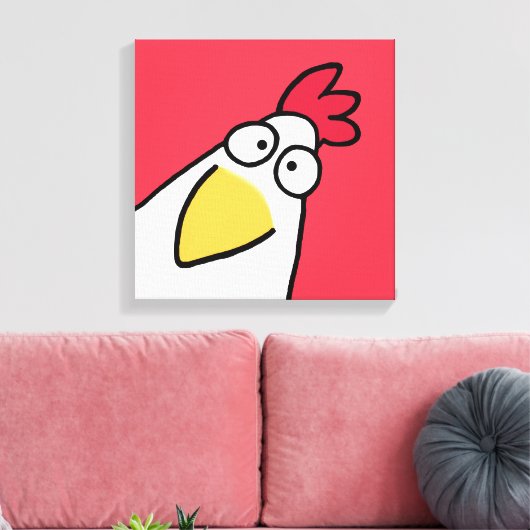 Red SERIOUS CHICKEN door Sandra Boynton Canvas Afdruk (Insitu (Woonkamer))