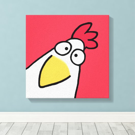 Red SERIOUS CHICKEN door Sandra Boynton Canvas Afdruk (Insitu (Houten vloer))