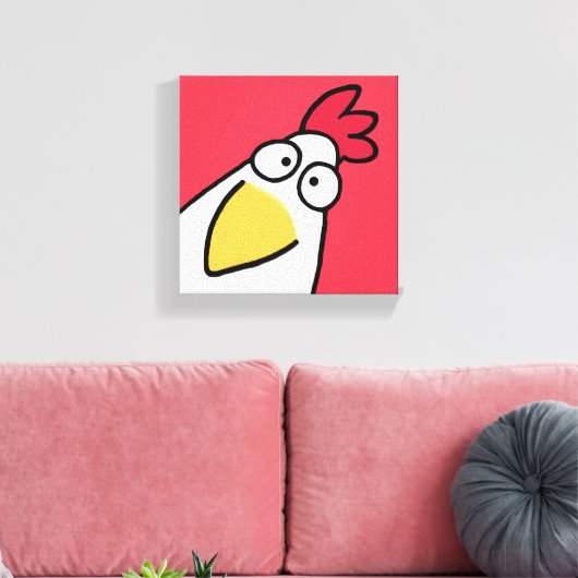 Red SERIOUS CHICKEN door Sandra Boynton Canvas Afdruk (Insitu (Woonkamer))