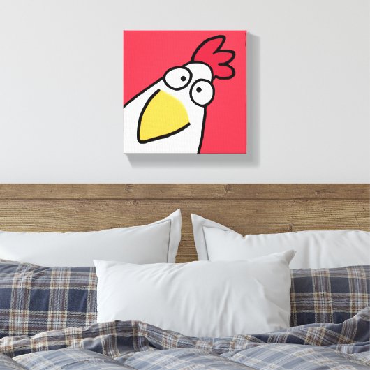 Red SERIOUS CHICKEN door Sandra Boynton Canvas Afdruk (Insitu (Slaapkamer))