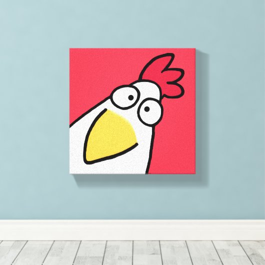Red SERIOUS CHICKEN door Sandra Boynton Canvas Afdruk (Insitu (Houten vloer))