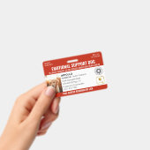 Red Service Dog 2 Logo & foto ID Badge (Handheld)