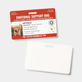 Red Service Dog 2 Logo & foto ID Badge (Front & Back)