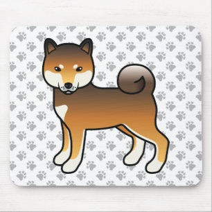 Red Sesame Shiba Inu Cartoon Dog & Paws Muismat
