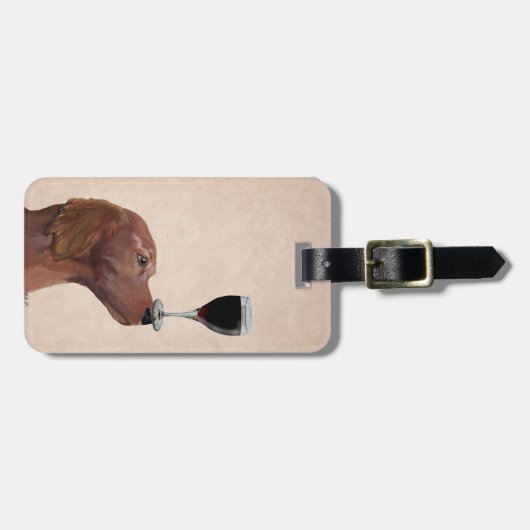 Red Setter Dog Au Vin 2 Bagagelabel (Voorkant horizontaal)