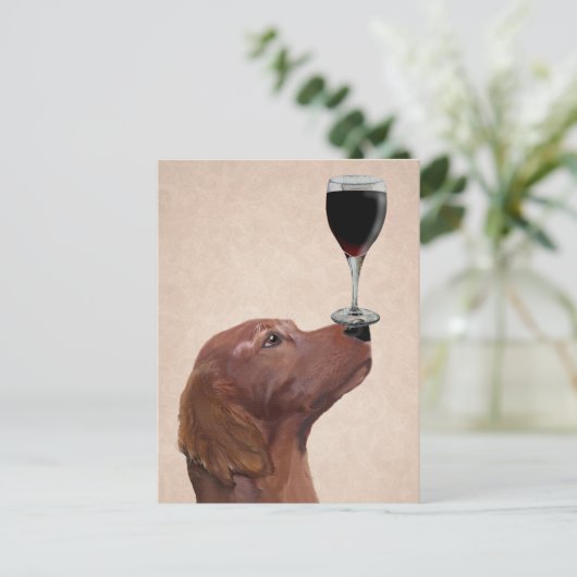 Red Setter Dog Au Vin 2 Briefkaart (Staand voorkant)