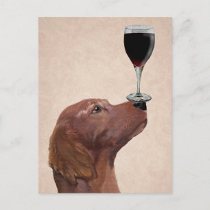 Red Setter Dog Au Vin 2 Briefkaart
