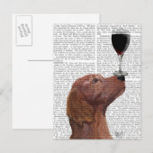 Red Setter Dog Au Vin Briefkaart (Voorkant / Achterkant)
