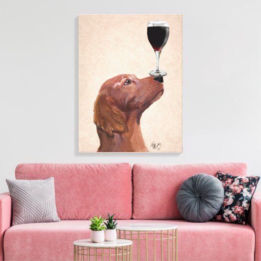 Red Setter Dog Au Vin Canvas Afdruk (Insitu (Woonkamer))