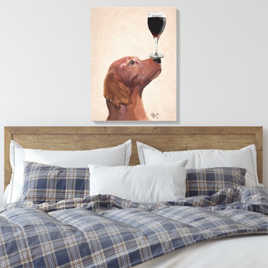 Red Setter Dog Au Vin Canvas Afdruk (Insitu (Slaapkamer))
