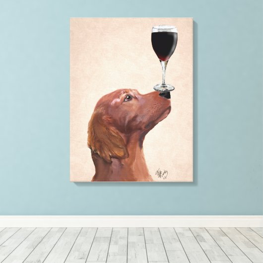 Red Setter Dog Au Vin Canvas Afdruk (Insitu (Houten vloer))