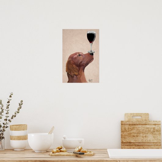 Red Setter Dog Au Vin Poster (Keuken)