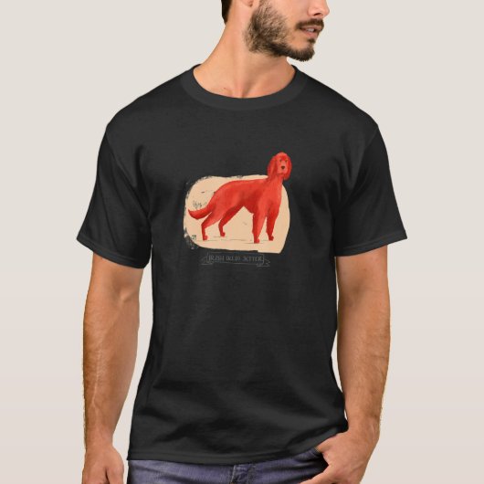 Red Setter Irish Setter Dog Illustrated T-shirt (Voorkant)