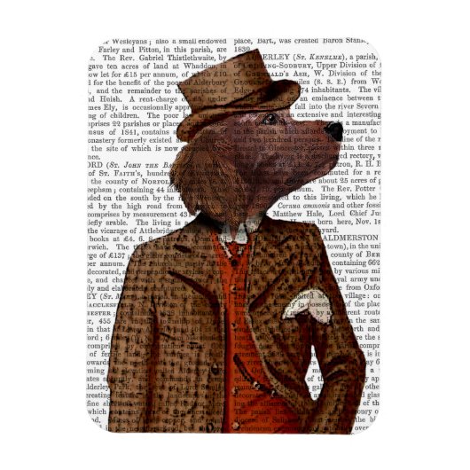 Red Setter Rider Portrait Magneet (Verticaal)