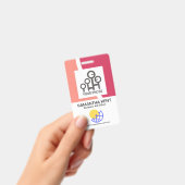 Red Shade Waves Company Name Sjabloon Badge (Handheld)