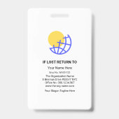 Red Shade Waves Company Name Sjabloon Badge (Achterkant)