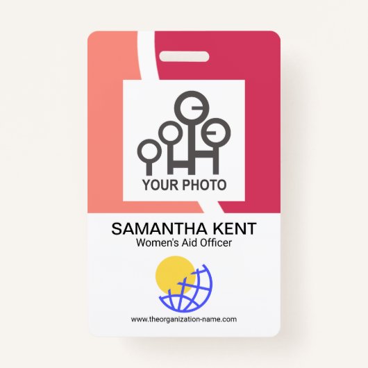 Red Shade Waves Company Name Sjabloon Badge (Voorkant)