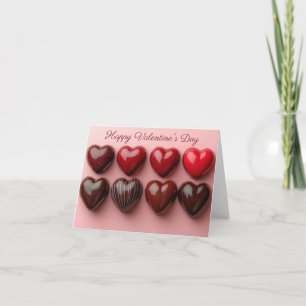 Red shaded Hearts Valentijns's Groet Kaart